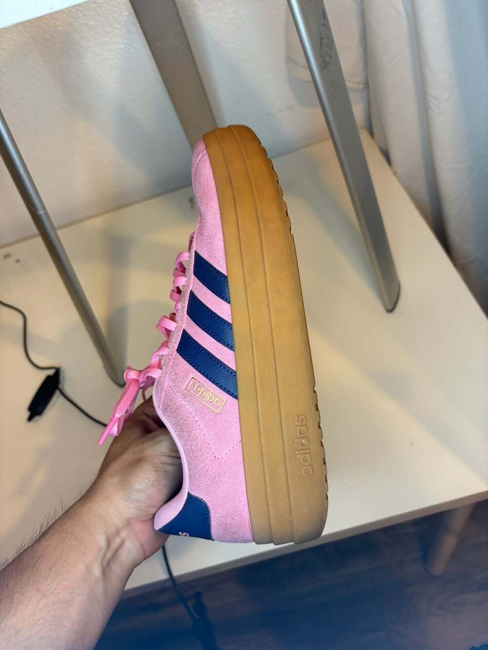 adidas VL Court Bold Women's Platform Sneakers - Pink and Navy Blue 9.5 - Picture 8 of 8